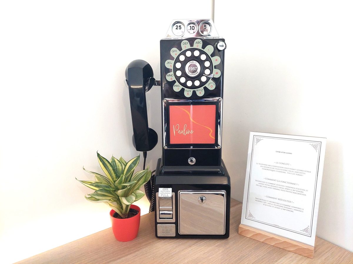 Série C - Noir : Livre d'or audio - Téléphones Mariage | Anniversaire | Gender Reveal | Naissance | Baptême | Soirée d'entreprise